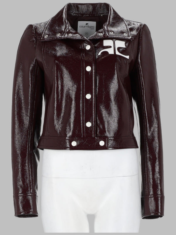 Cropped Logo Jacket Bordeaux Cotton