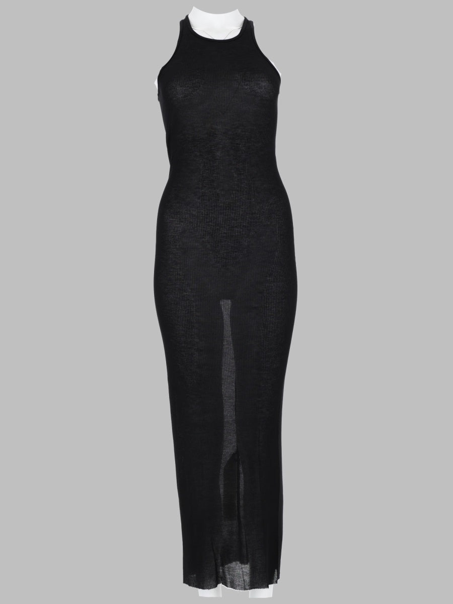 Tank Dress Black Silk Blend Viscose