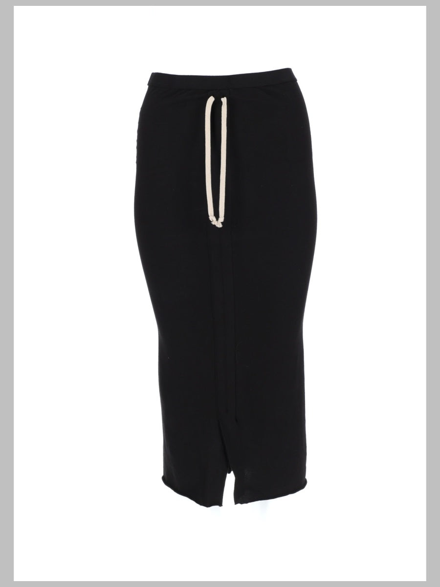 Cotton Midi Skirt Black