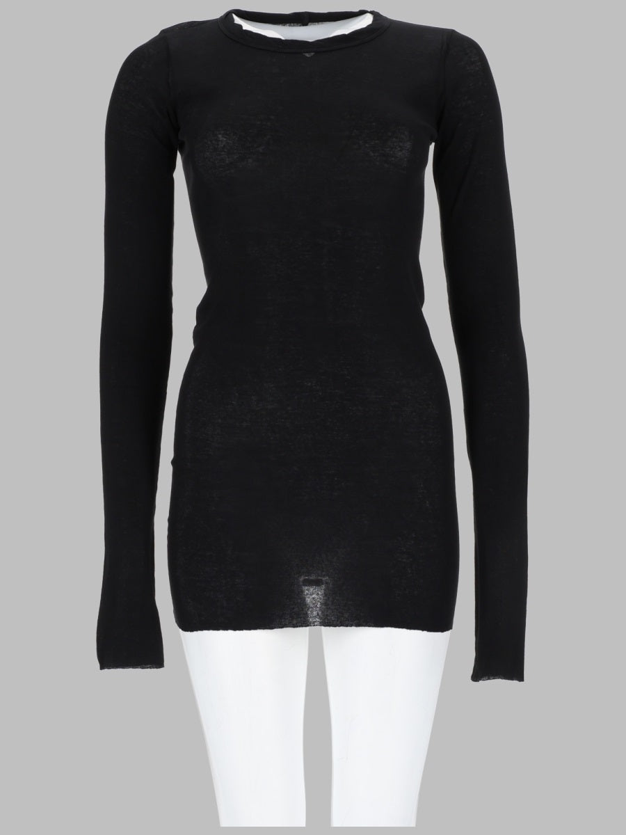 Long-Sleeved T-Shirt Black Cotton T-shirts