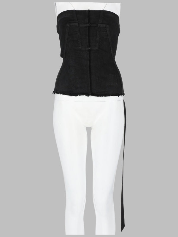 Bustier Top Splintered Black Cotton Tops