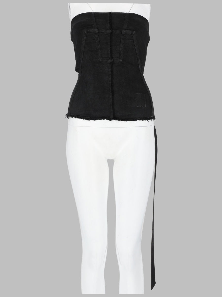Bustier Top Splintered Black Cotton Tops