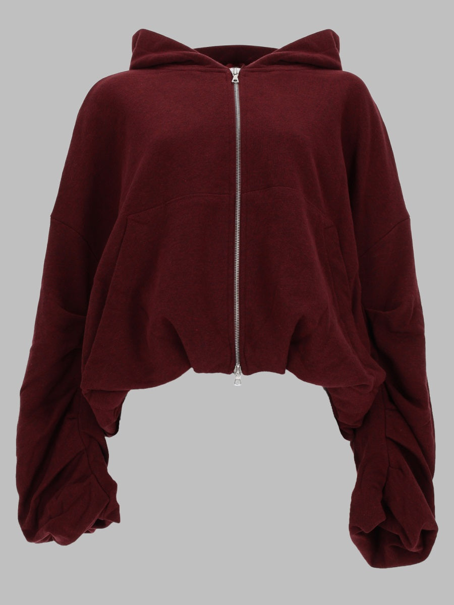 Zip-Up Cotton Sweatshirt Bordeaux Sweatshirts
