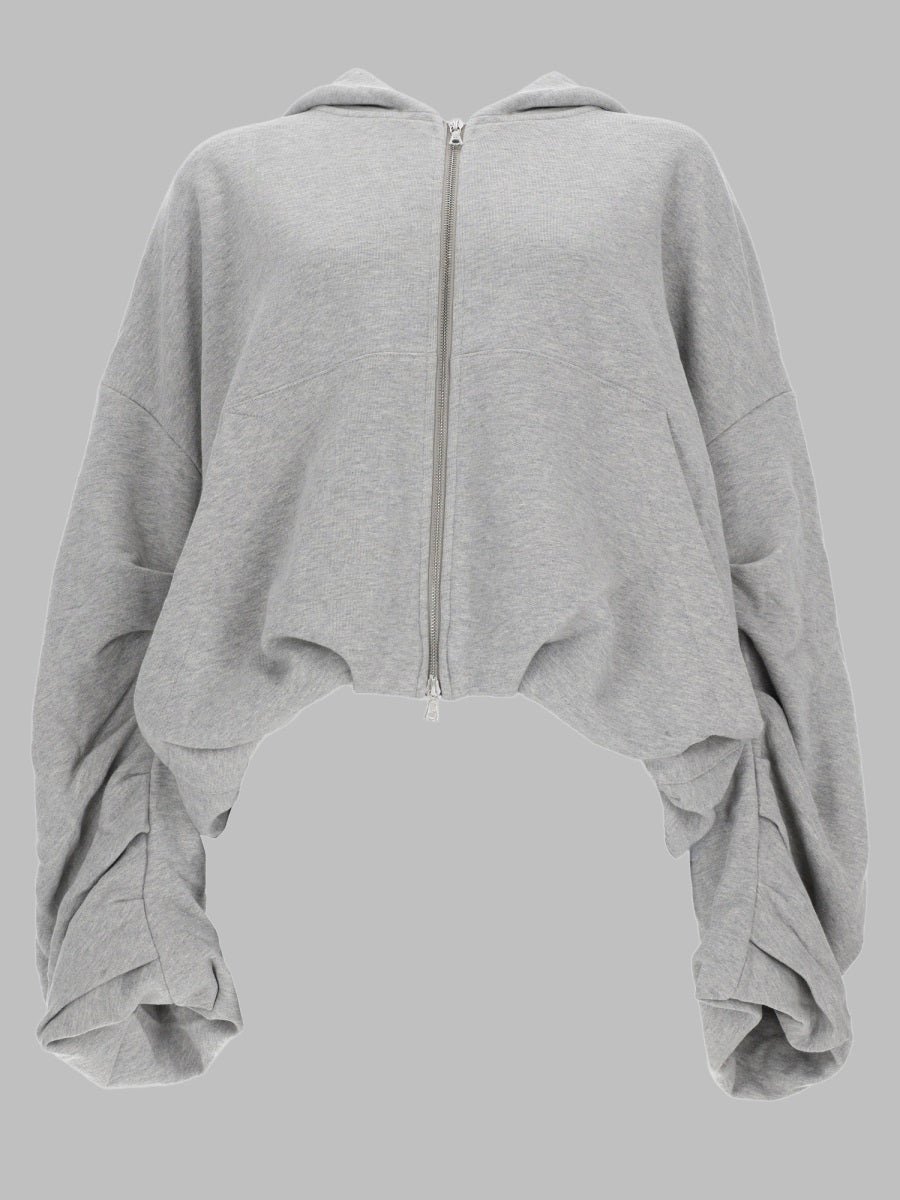 Zip-Up Cotton Sweatshirt Grey Sweatshirts