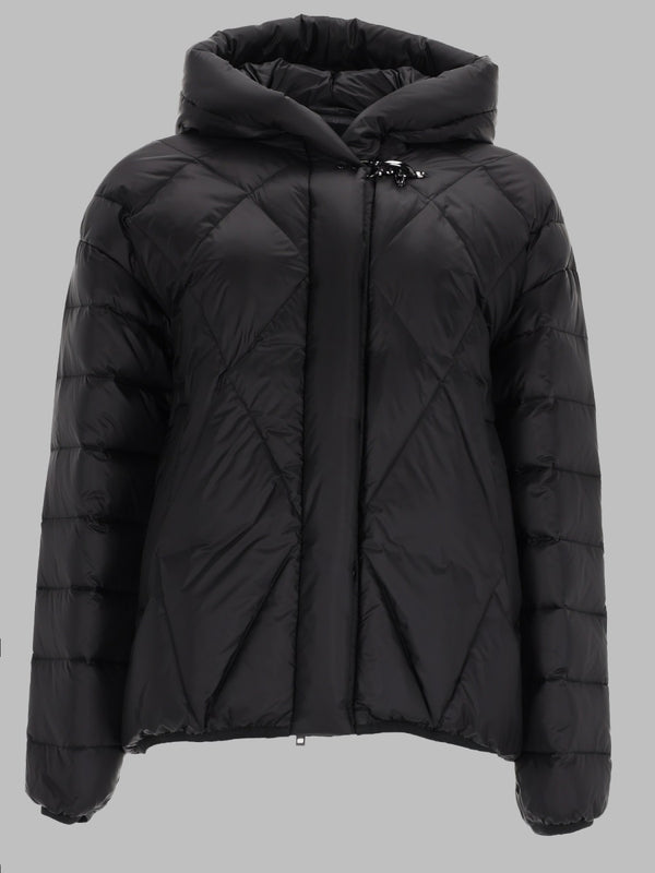 Down Jacket Argyle Degradé Black Polyamide Trench & Raincoats