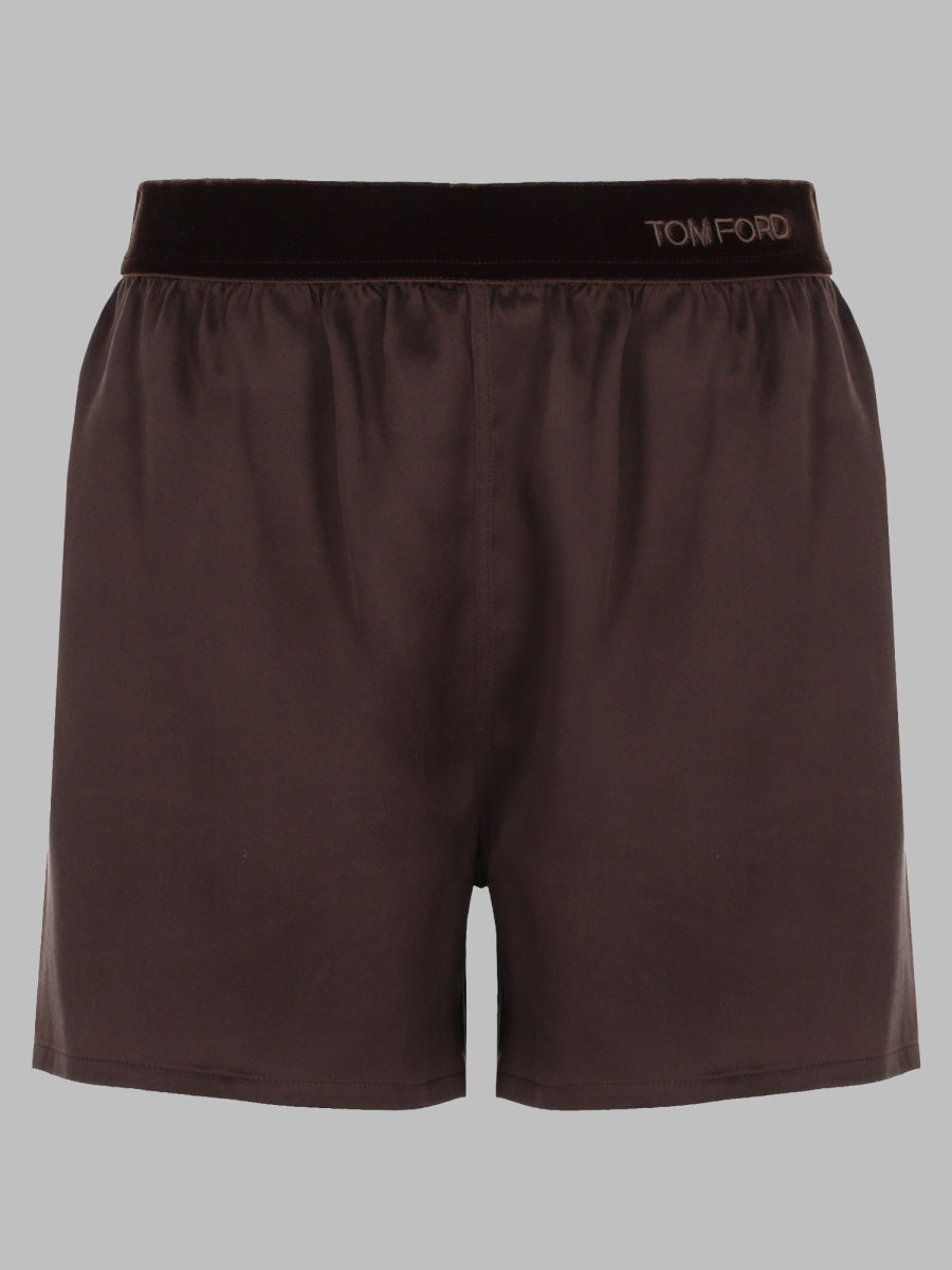 Silk Shorts Brown