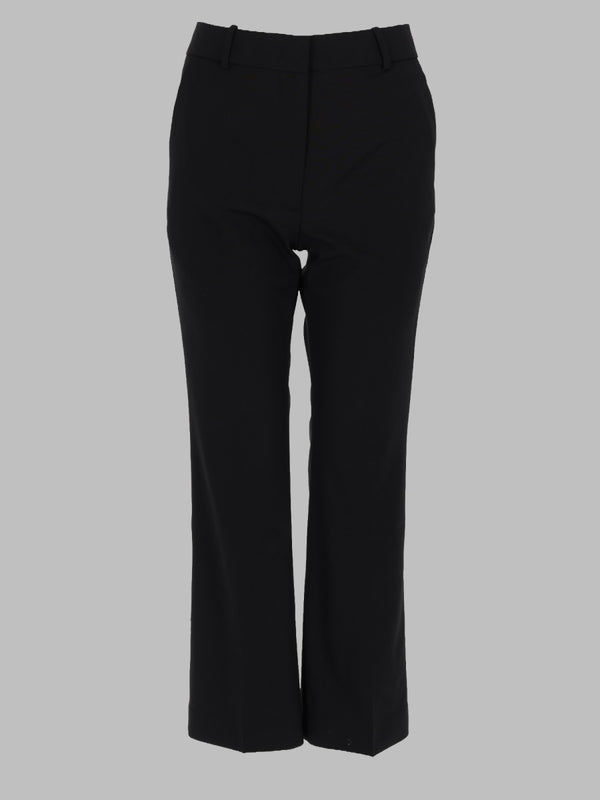 Cropped Cigarette Trousers Black Virgin Wool
