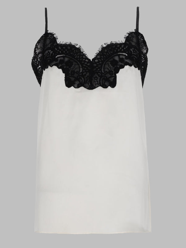 Silk And Lace Top Ivory Tops