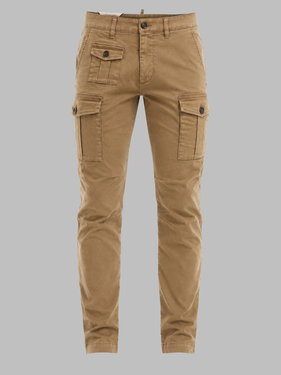Sexy Cargo Trousers Brown Cotton