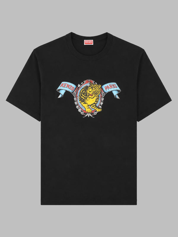 T-Shirt Jumping Tiger Black Cotton T-shirts