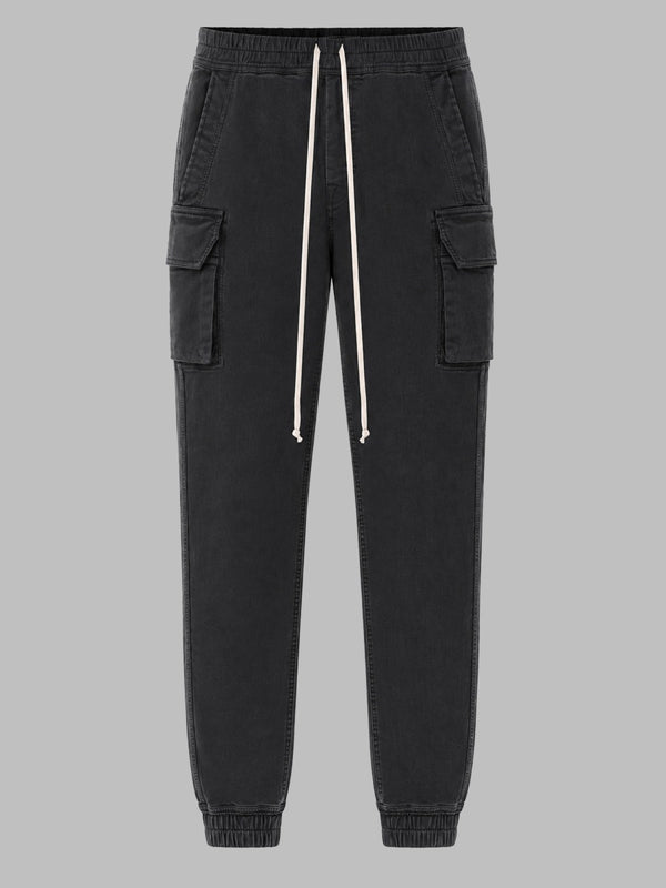 Cargo Jeans Mastodon Cut Black Cotton