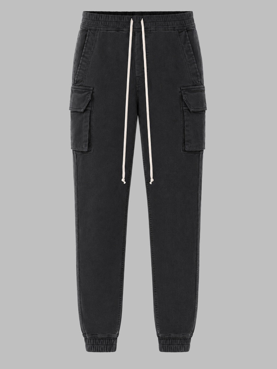 Cargo Jeans Mastodon Cut Black Cotton