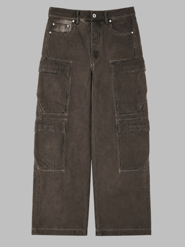 Cargo Jeans Cotton Denim Brown