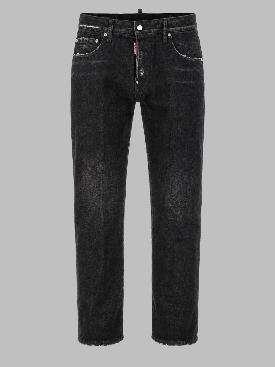 Jeans Five-Pocket Denim Black Cotton Trousers