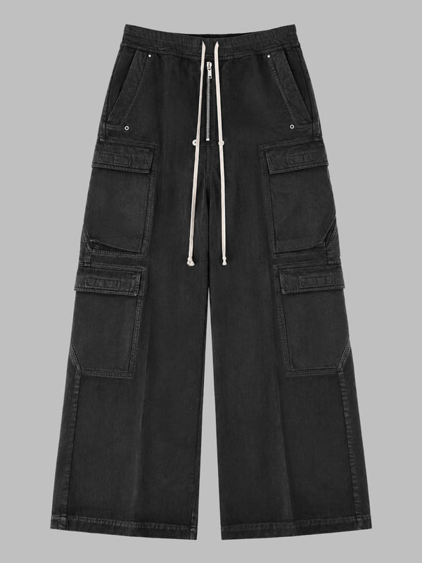 Jeans Double Cargo Jumbo Belas Black Cotton