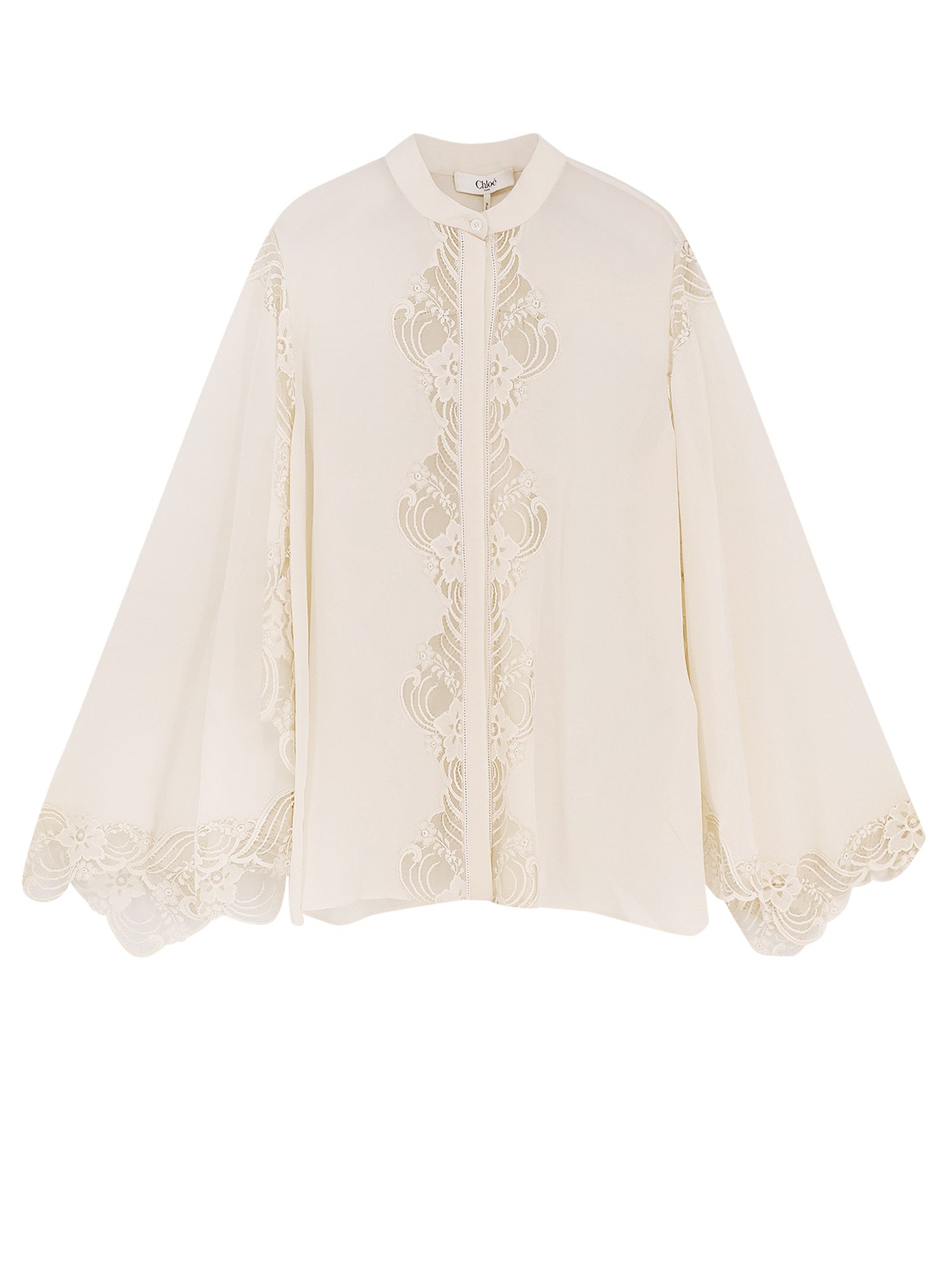 Chloè Shirts Pristinewhite Seta