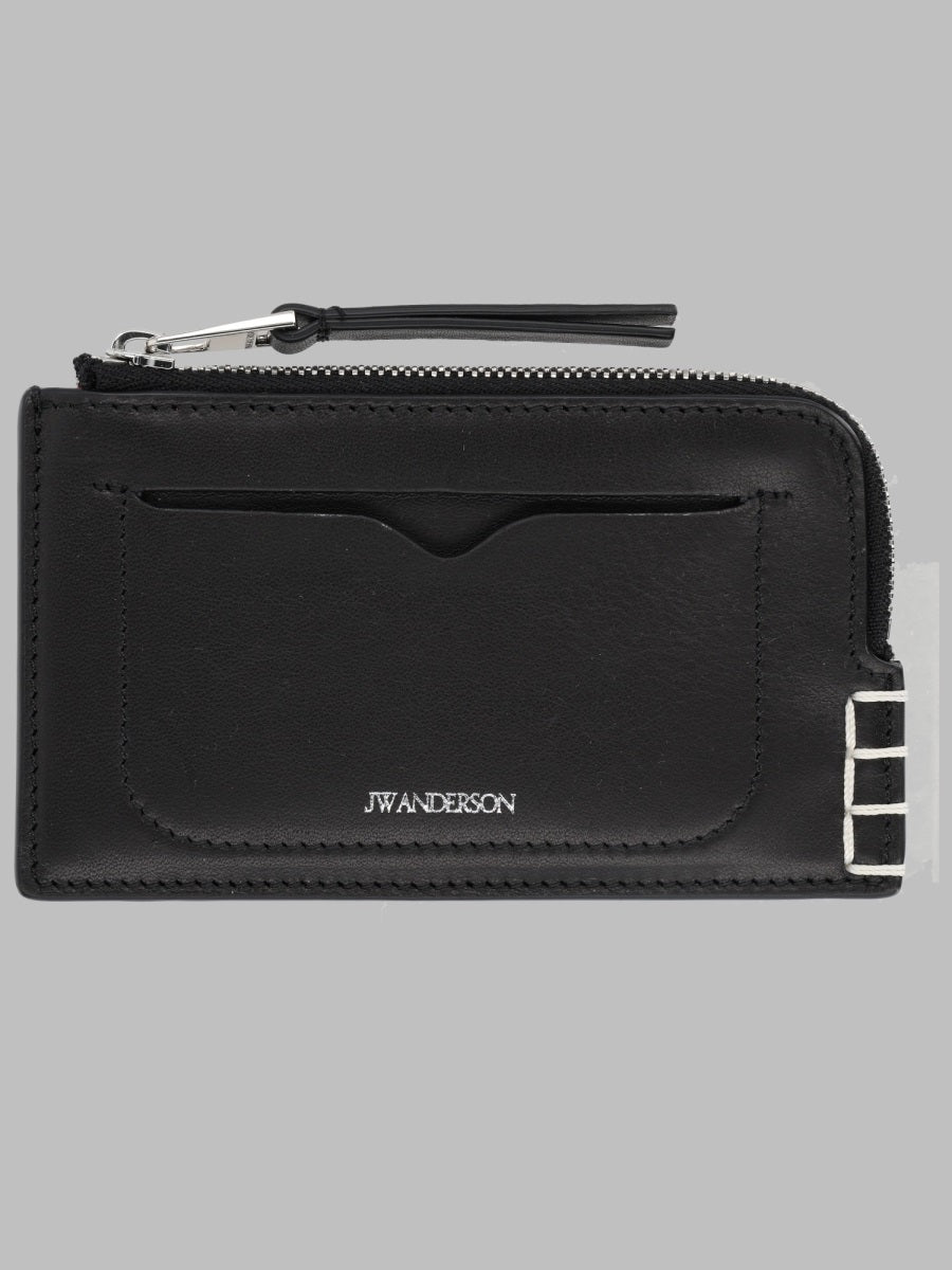 Zip Around Leather Wallet Black & Purses
