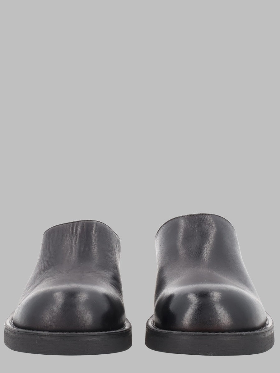 Biker Leather Mules Black Bovine