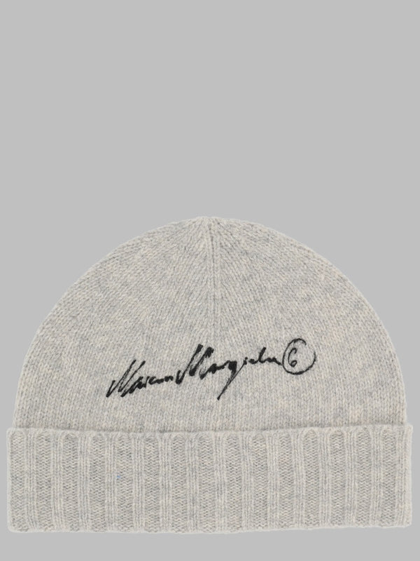 Beanie With Logo Grey Wool-Blend Hat