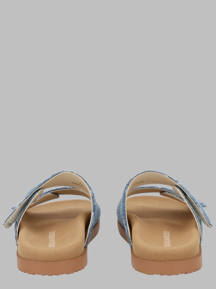 Double Band Sandals Multicolour Cotton
