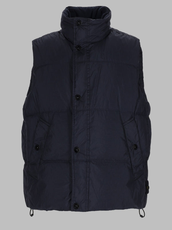 Down-Padded Gilet Blue Polyamide Waistcoats & Gilets