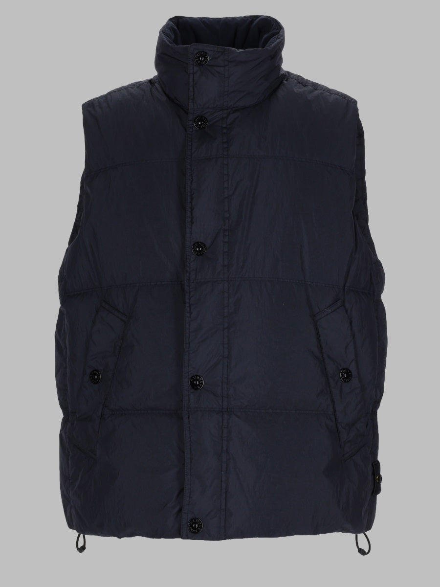 Down-Padded Gilet Blue Polyamide Waistcoats & Gilets