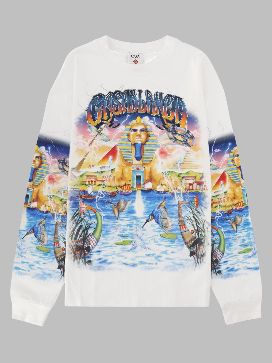 T-Shirt Egypt Print Organic Cotton White T-shirts