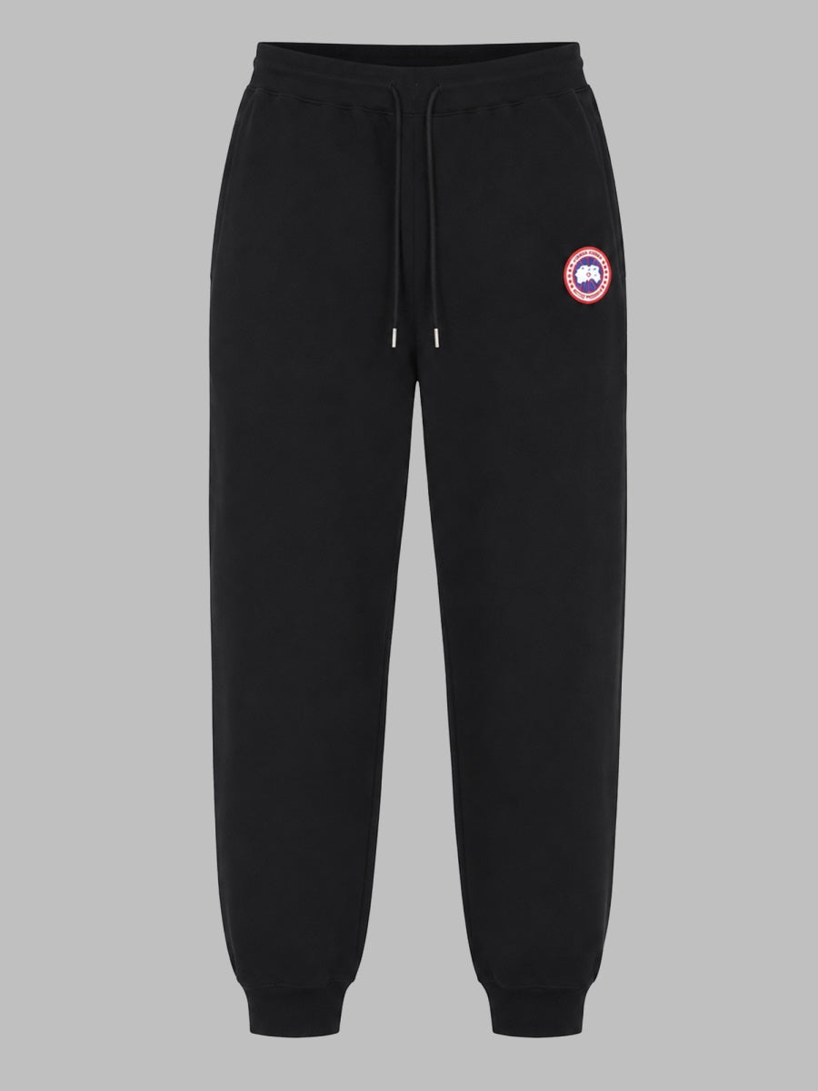 Cotton Jogger Pants With Logo Patch Black Track