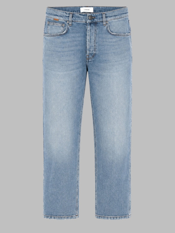 Cotton Denim Trousers Blue