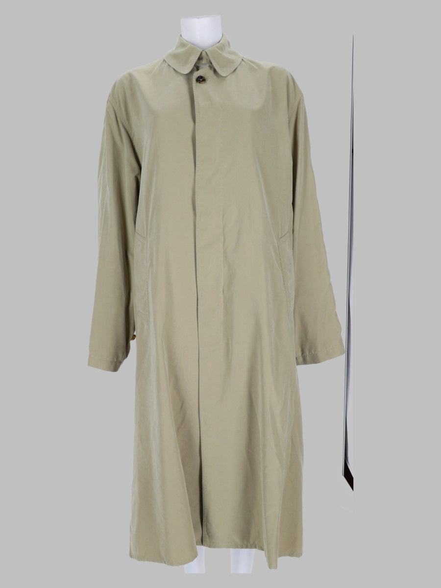 Single-Breasted Trench Coat Beige Polyester & Raincoats