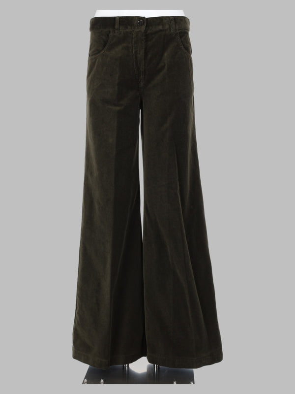 Cotton Velvet Trousers Military Green