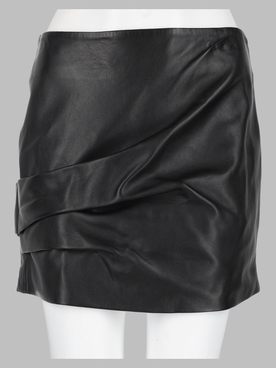 Leather Mini Skirt Agnes Black Lamb