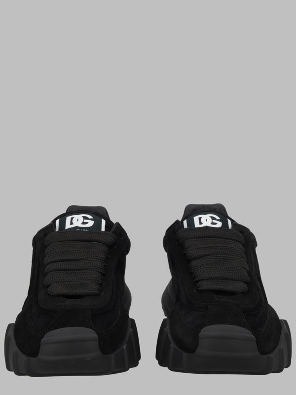 Athletic Leather Sneakers Black Trainers