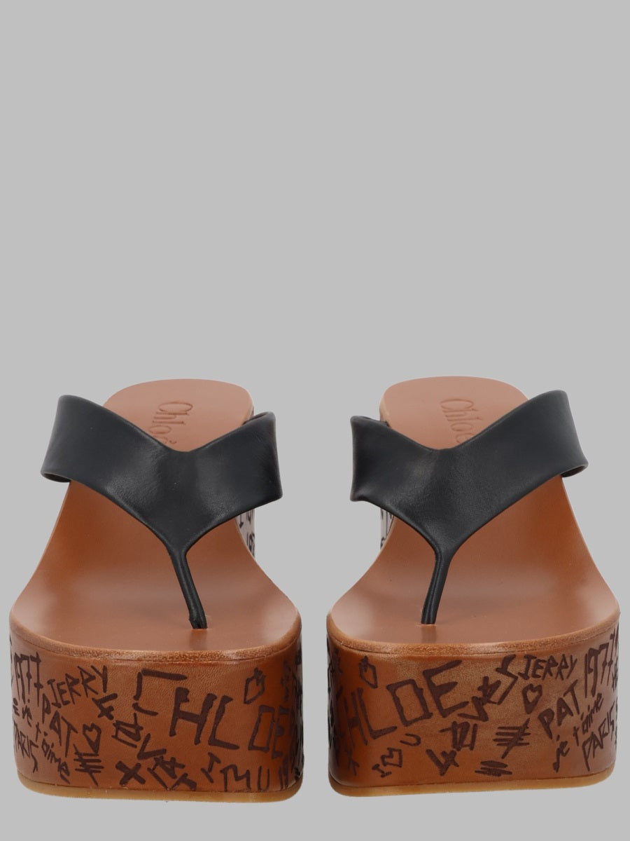 Wedge Mules Maxime Leather Black