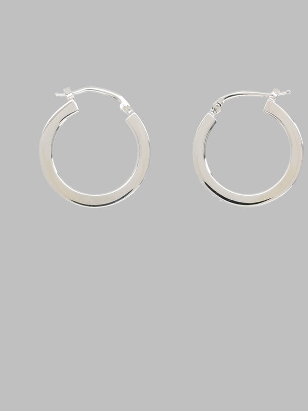 Hoop Earrings With Logo Silver Brass