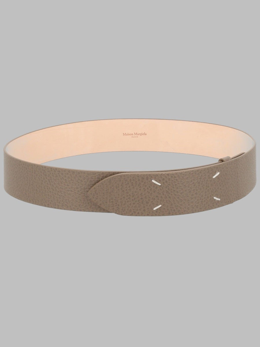 Leather Belt Beige