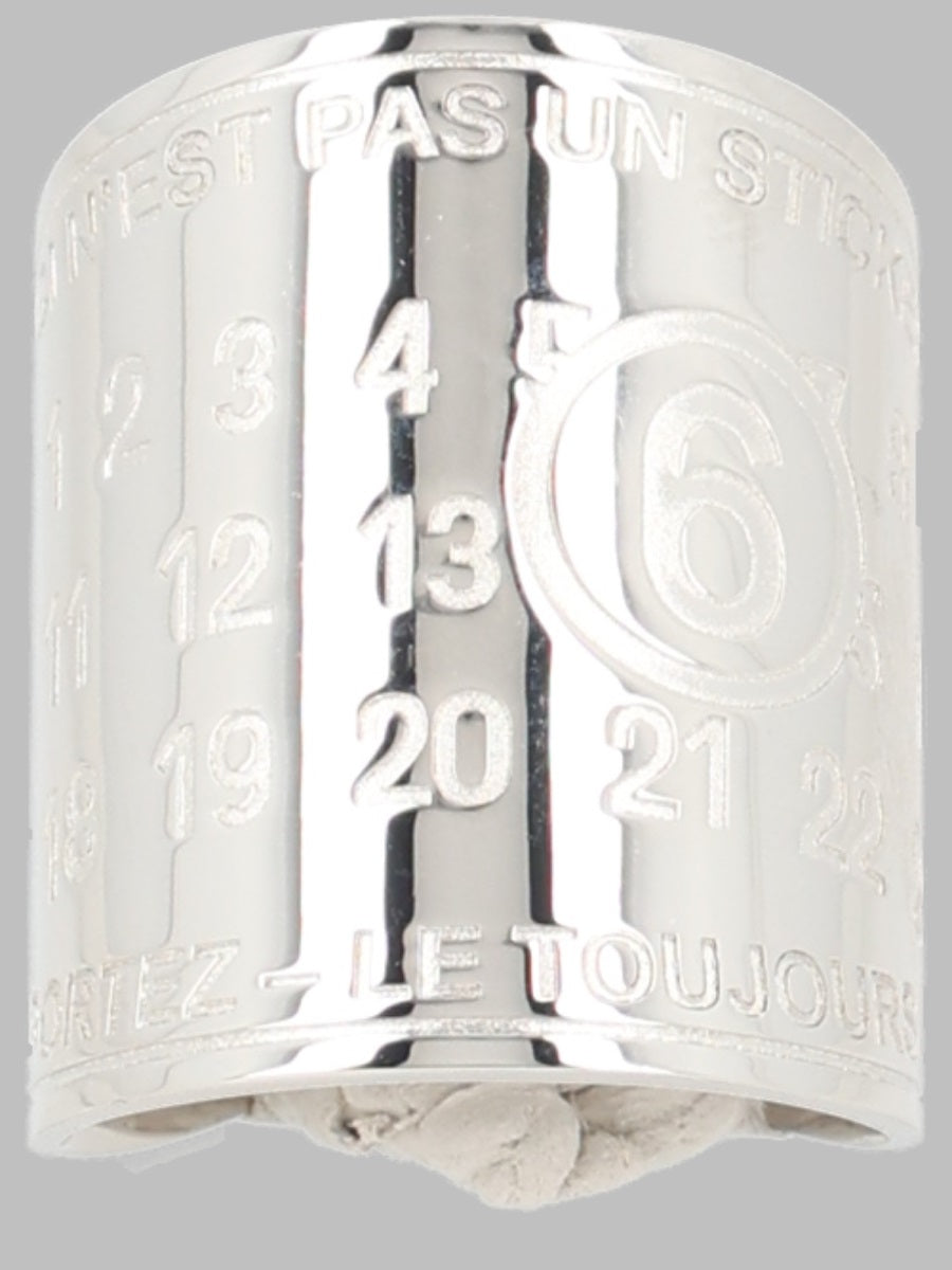 Ring With Logo Engraving Silver-Tone Brass Rings