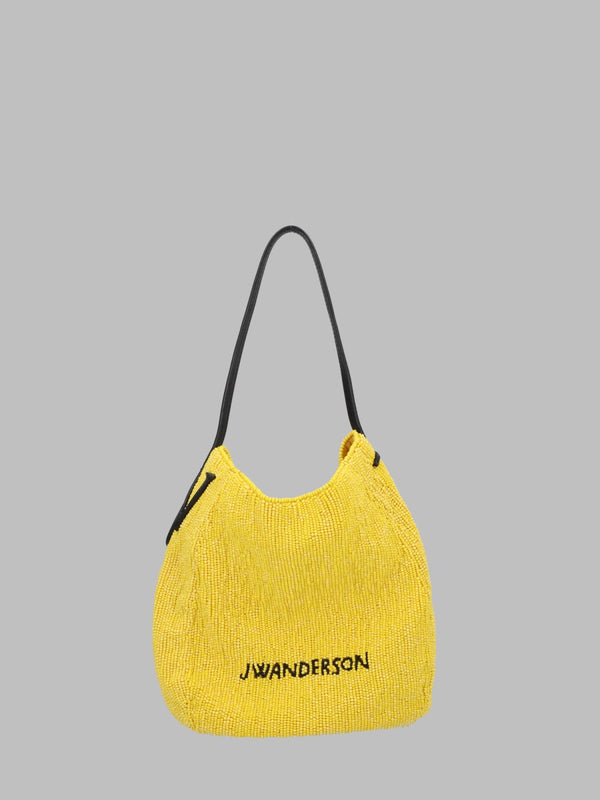 Shoulder Bag Beaded Small Bulb Yellow Glass