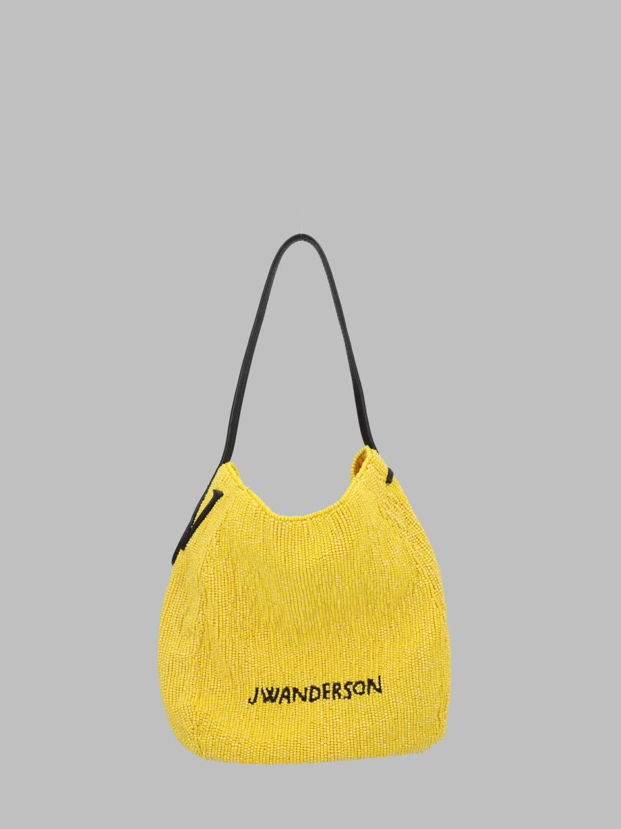 Shoulder Bag Beaded Small Bulb Yellow Glass