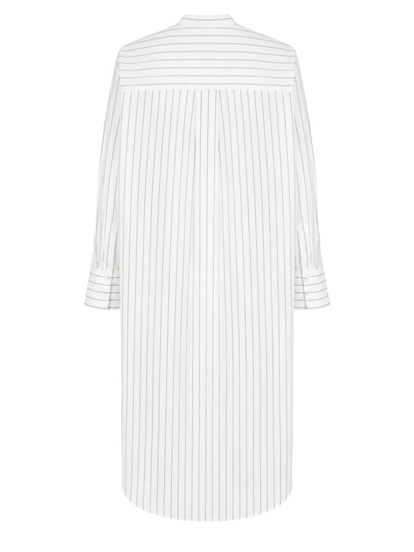 Tunic Dress White Viscose And Silk