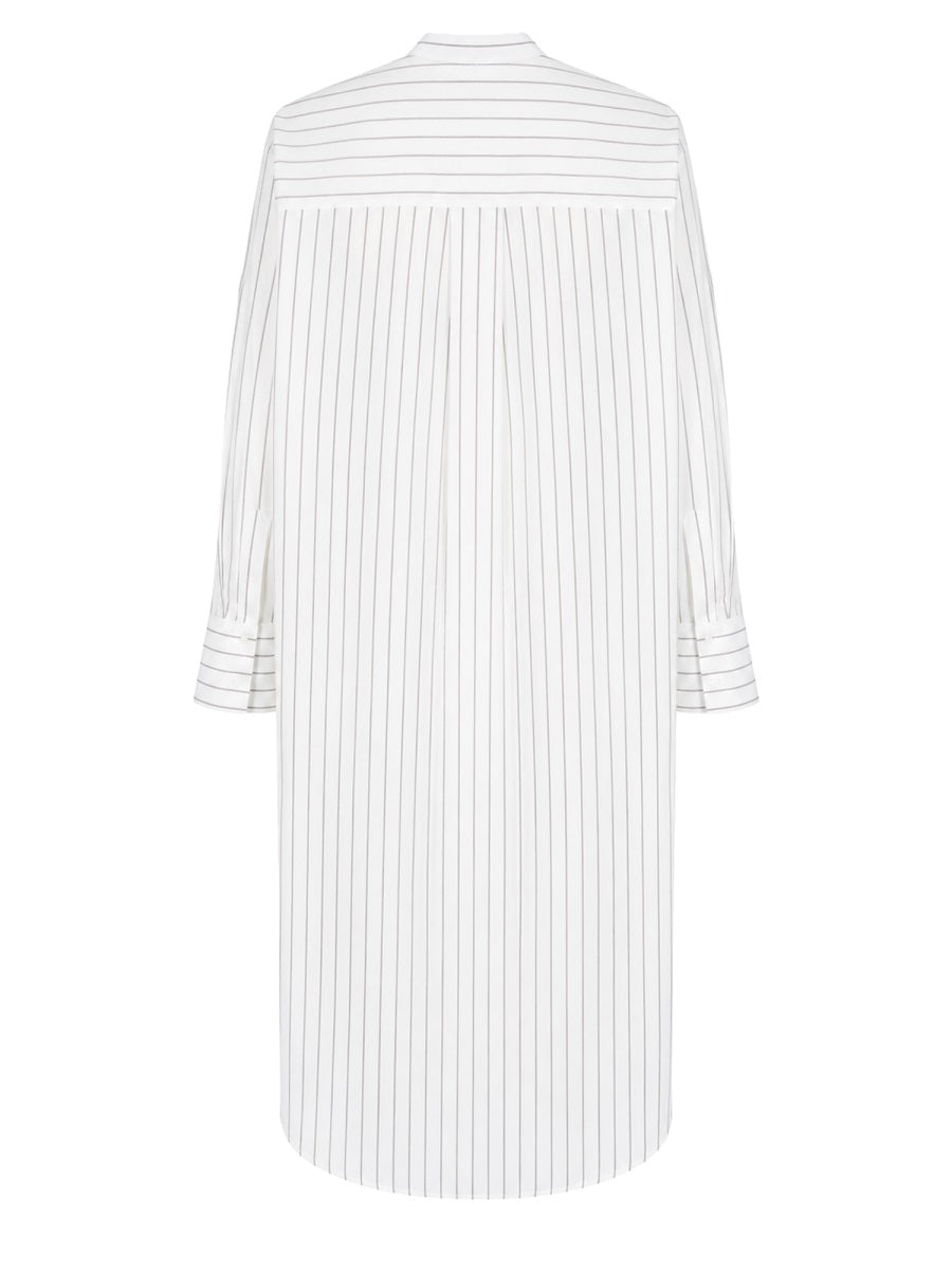 Tunic Dress White Viscose And Silk