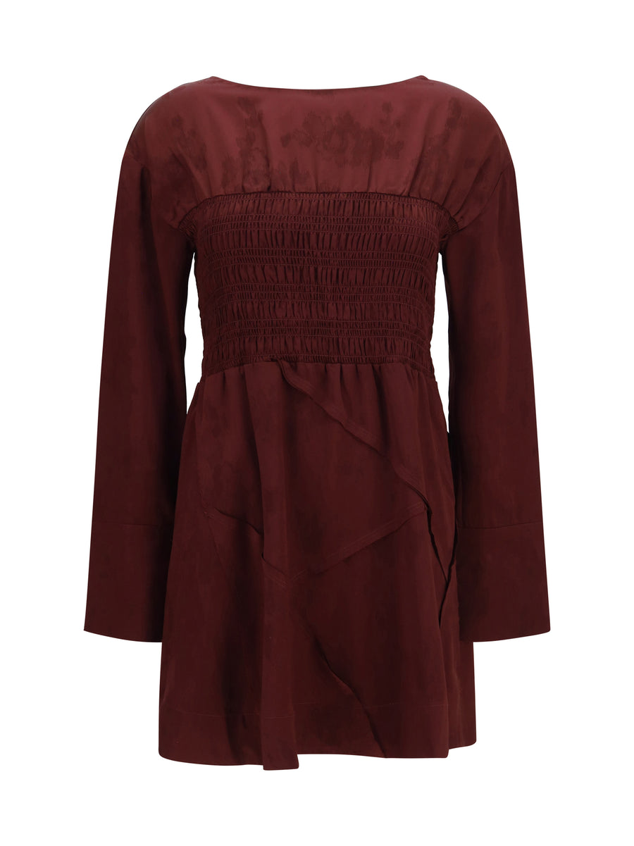Ganni 75% Acetate; 25% Polyester dress in red