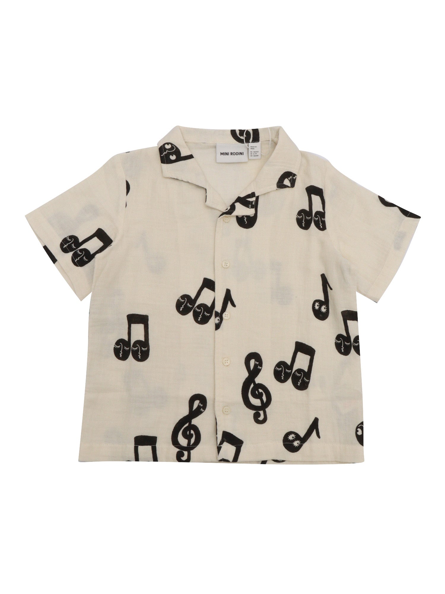 Note aop muslin ss shirt Beige Organic Cotton