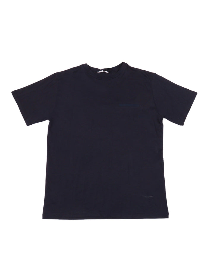 Short Sleeve T-Shirt Blue Cotton Modal Sleeves