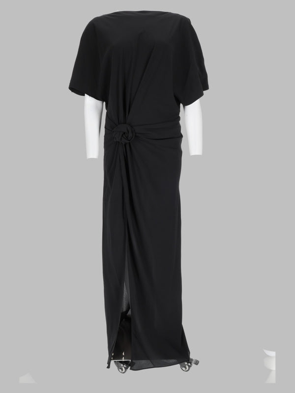 Maxi Dress With Slit Black Recycled Polyester