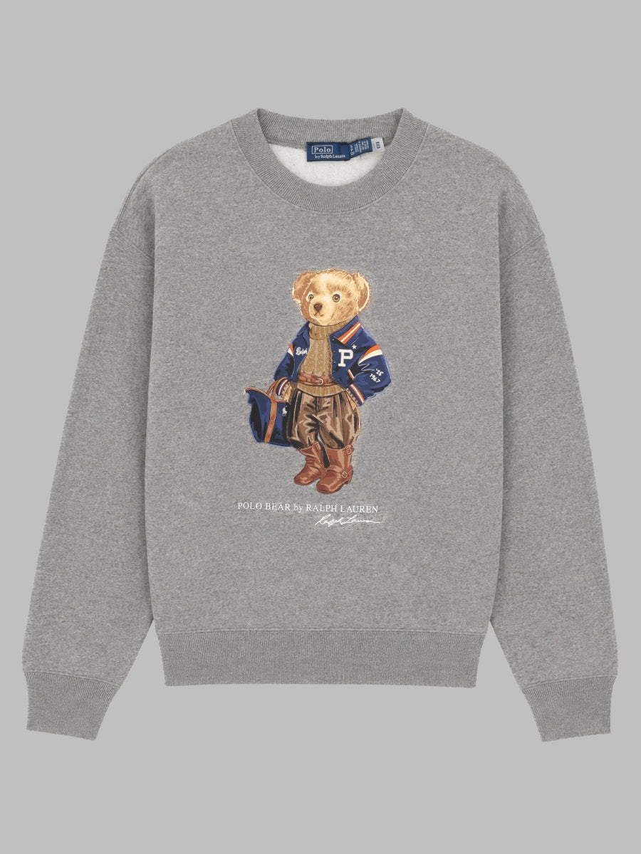 Sweatshirt Polo Bear Cotton Blend Grey Sweatshirts