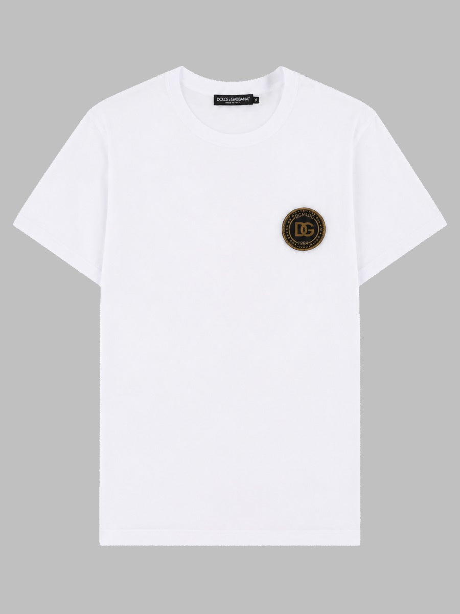 Cotton T-Shirt With Patch White T-shirts