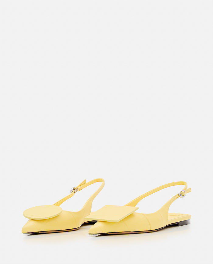 JACQUEMUS Flat shoes Yellow Lamb Leather
