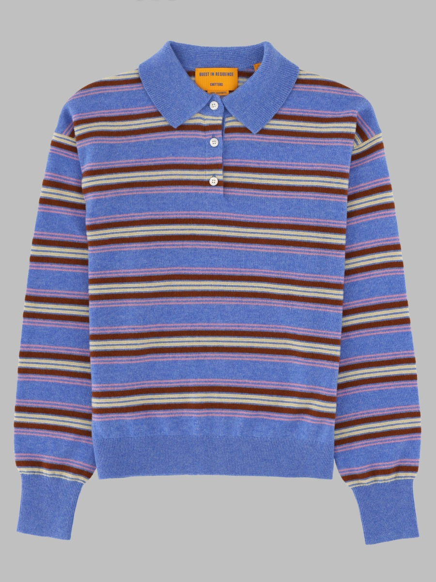 Cashmere Polo Collegiate Sweater Blue Jumpers
