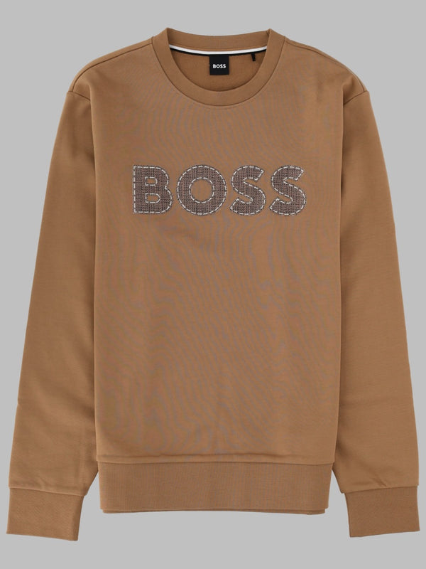 Sweatshirt With Logo Cotton Brown Sweatshirts